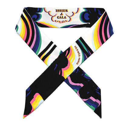Hermes Silk Brides De Gala Shadow Twilly Black Jaune Multicolor 1 of 4