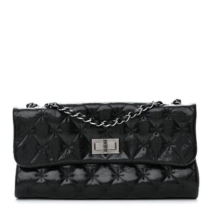 Chanel Glazed Crackled Calfskin Mademoiselle Flap Black 1 of 13