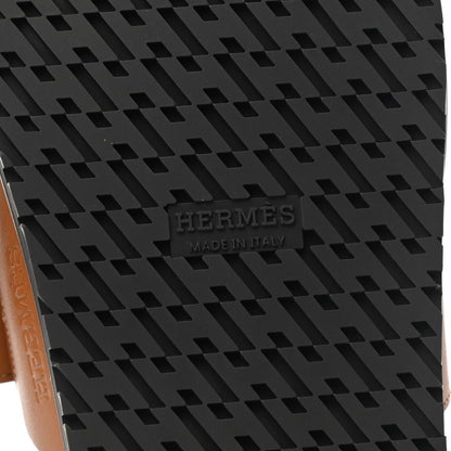Hermes Calfskin Womens Chypre Sandals 35 Gold 6 of 9