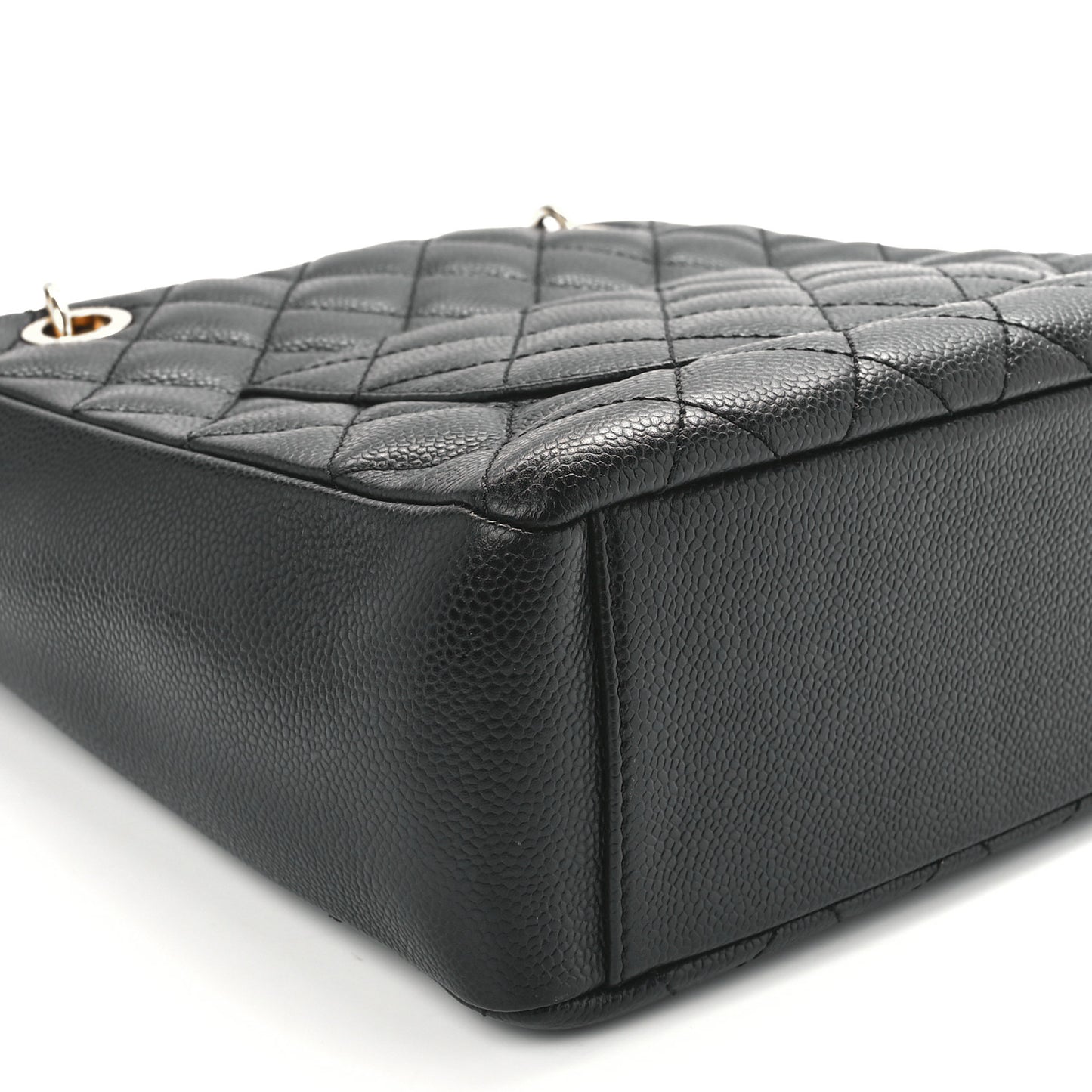 Caviar Quilted Petit Shopping Tote PST Black