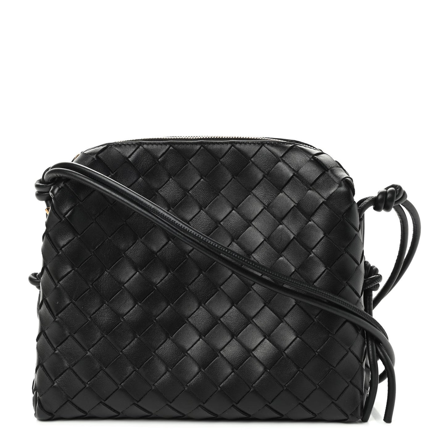 Nappa Intrecciato Nodini Mini Crossbody Black
