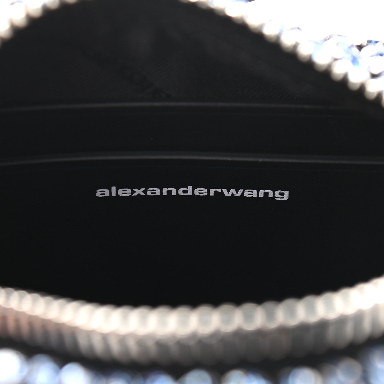 Alexander Wang Mesh Crystal Rhinestone Mini Heiress Pouch Blue Silver 6 of 9