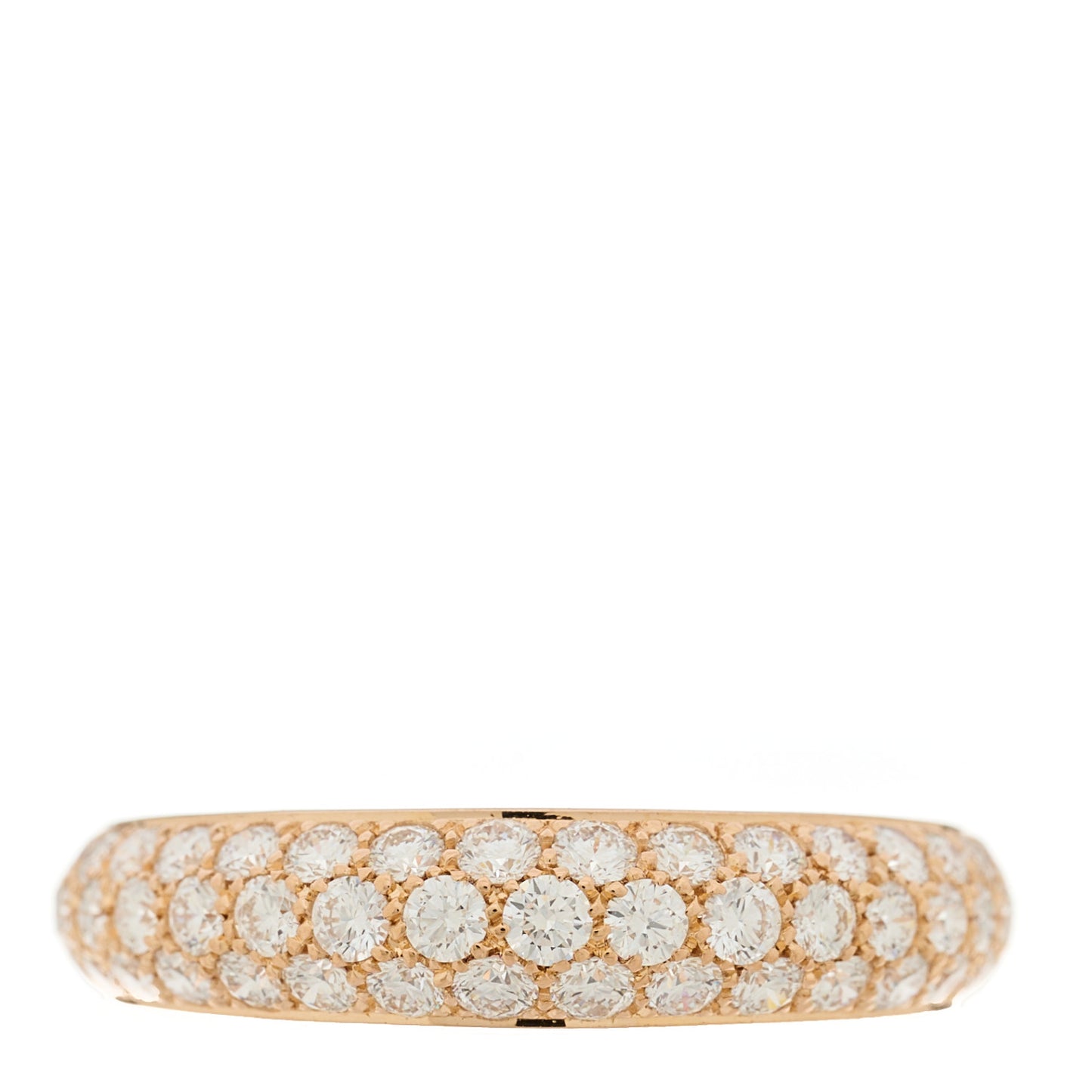 18K Pink Gold Diamond 5mm Etincelle de Cartier Band Ring 58 8.25