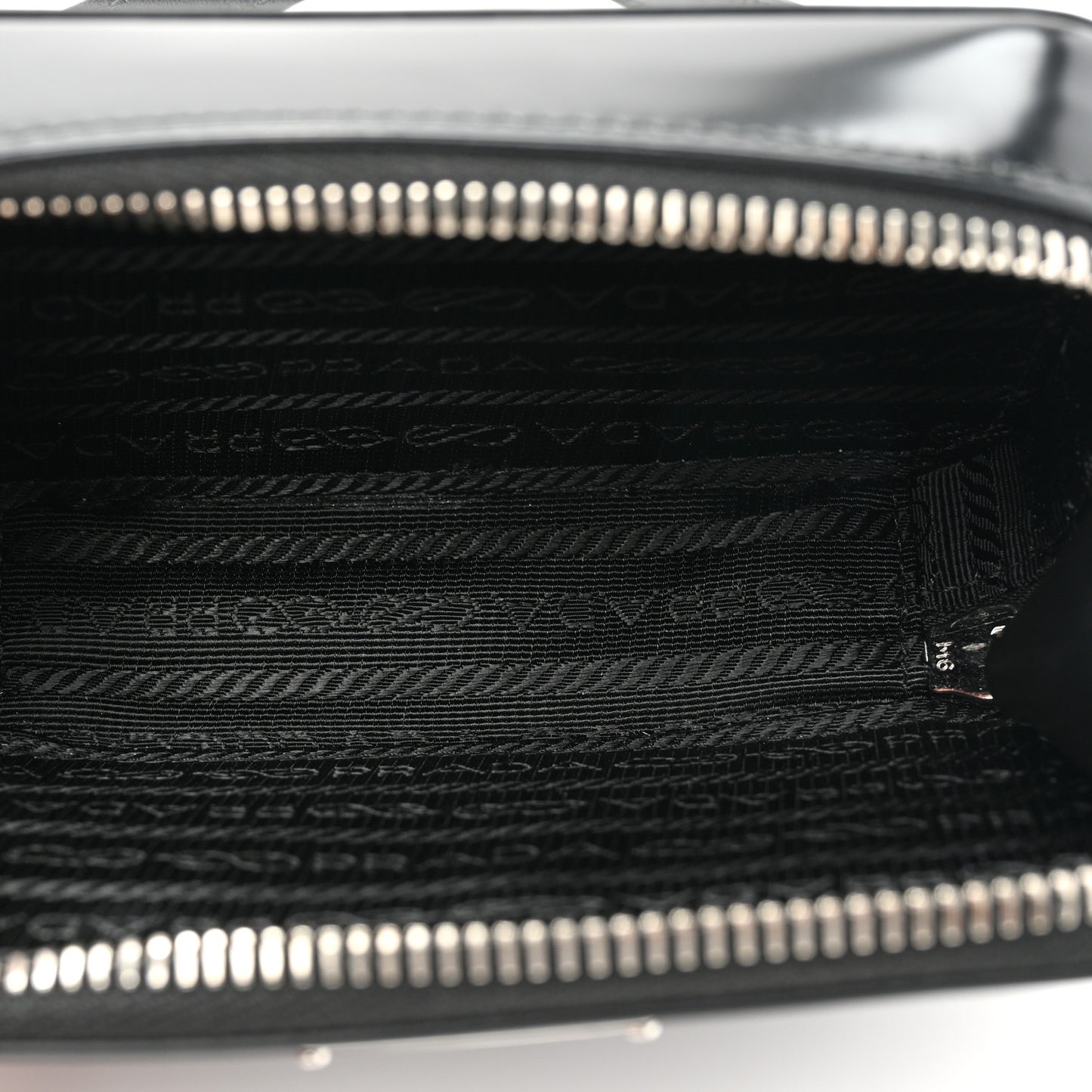 Spazzolato Metal Triangle Logo Mini Pouch Shoulder Bag Black