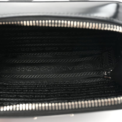 Prada Spazzolato Metal Triangle Logo Mini Pouch Shoulder Bag Black 5 of 8