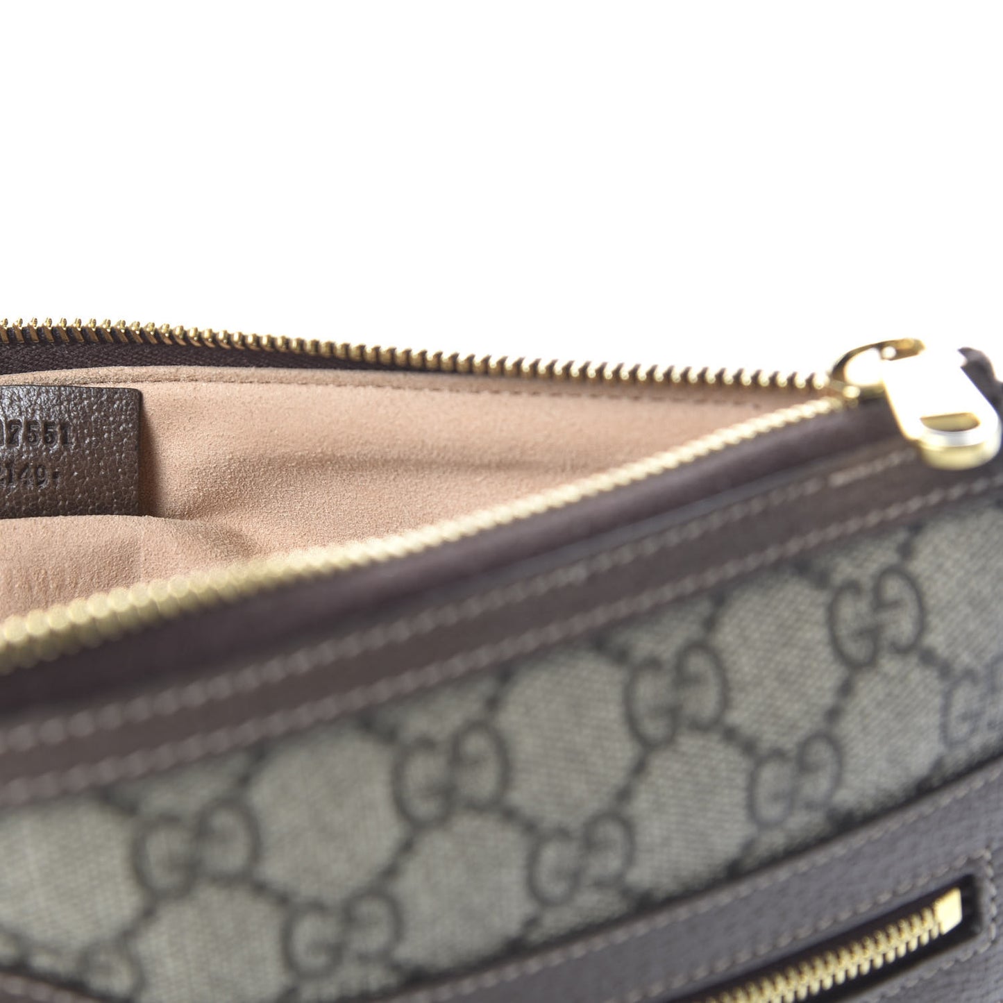 GG Supreme Monogram Large Ophidia Pouch Clutch Brown