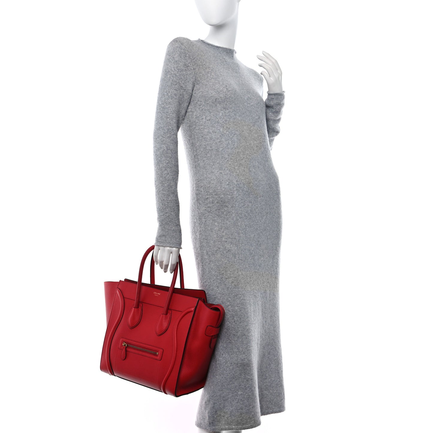 Drummed Calfskin Mini Luggage Coquelicot