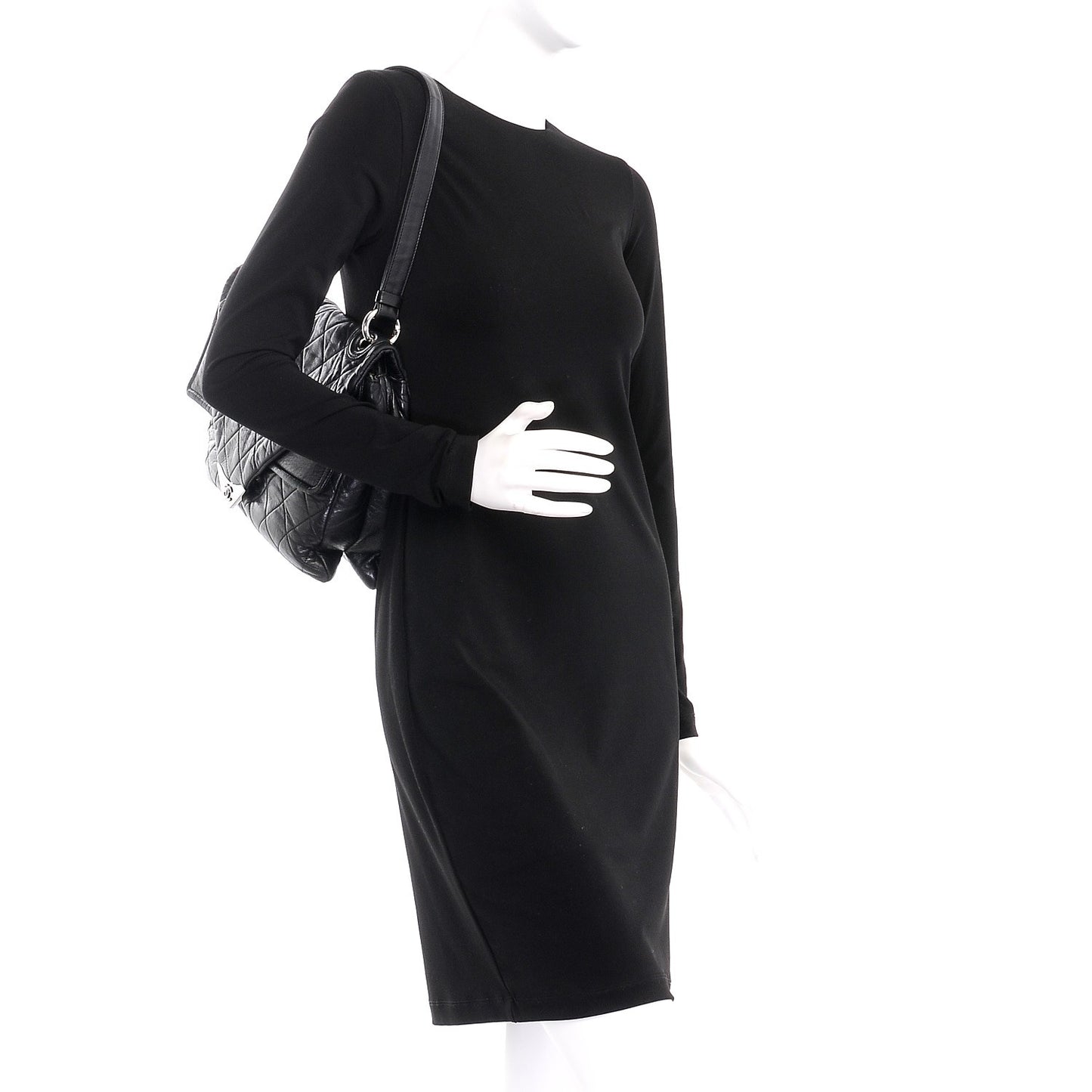 Lambskin Quilted Padded Envelope Flap Black