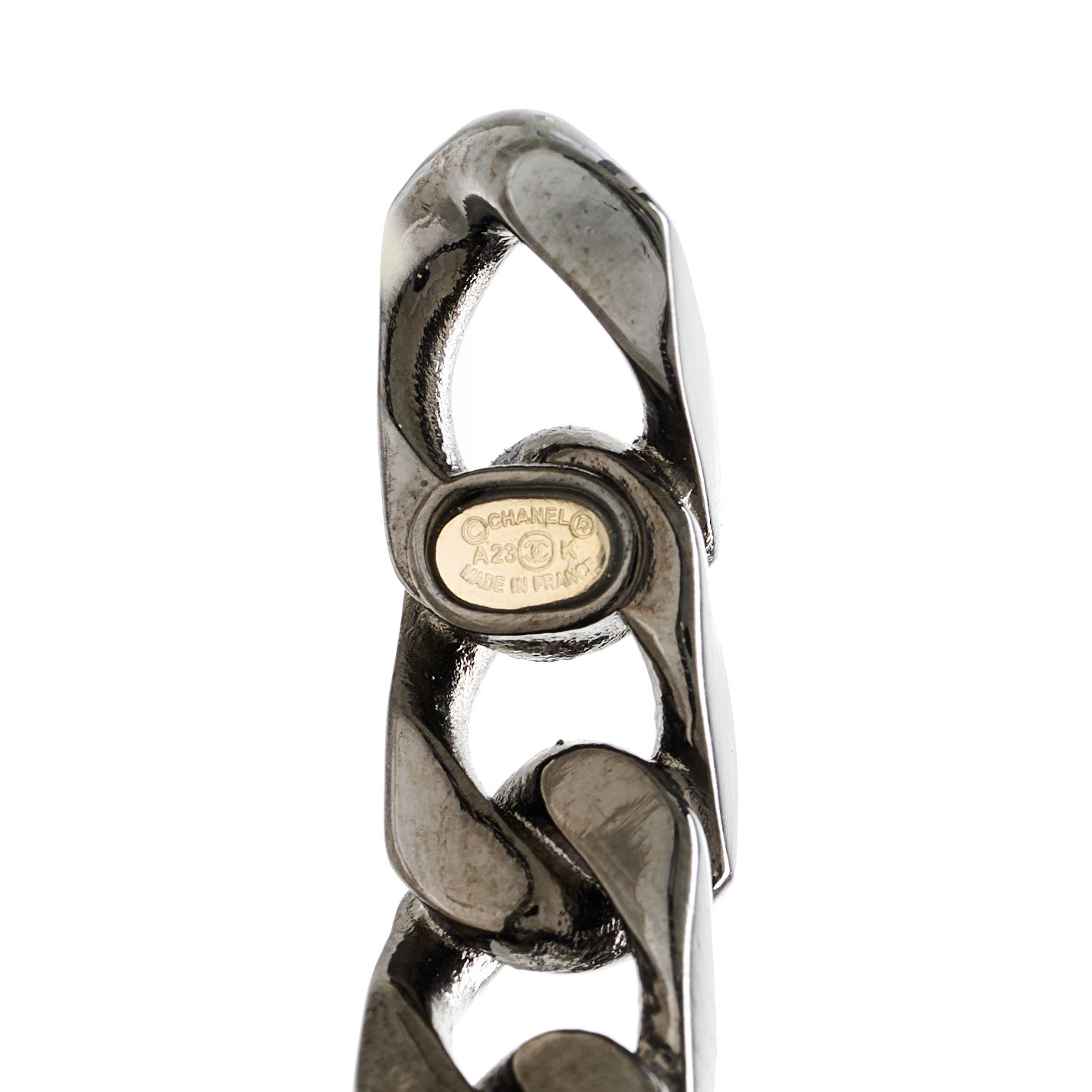 CC Chain Hoop Earrings Silver Gold
