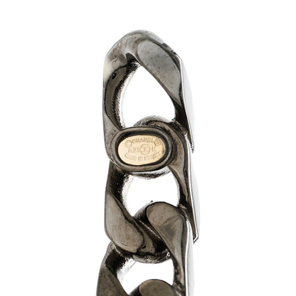 Chanel CC Chain Hoop Earrings Silver Gold 4 of 5