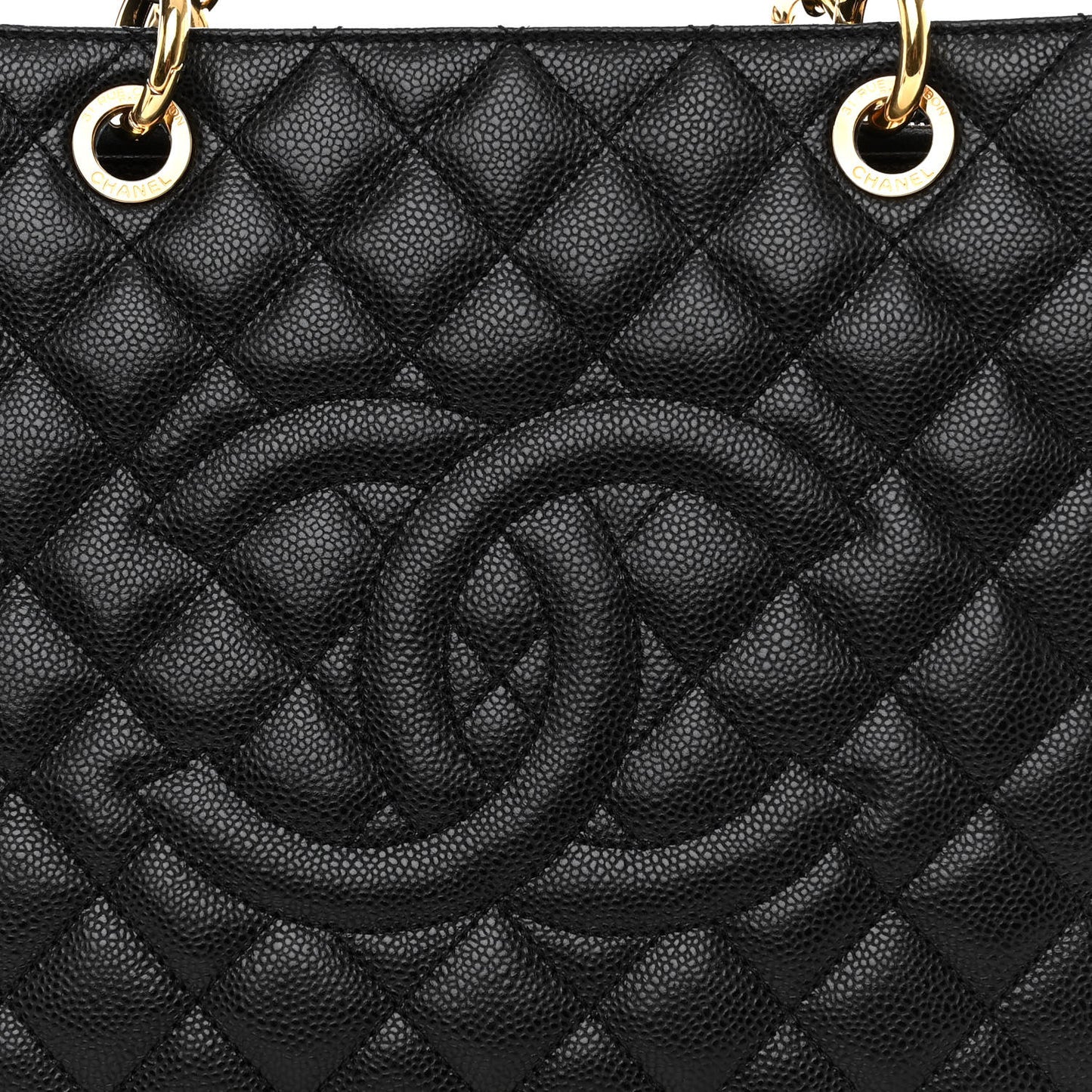 Caviar Quilted Grand Shopping Tote GST Black