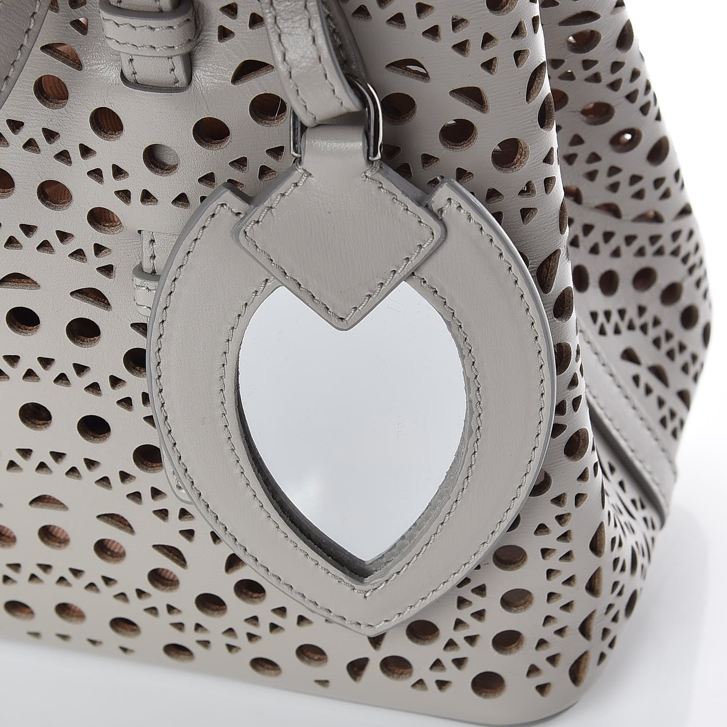 Alaia Lux Calfskin Vienne Wave Mina 25 Bag Perle 9 of 9