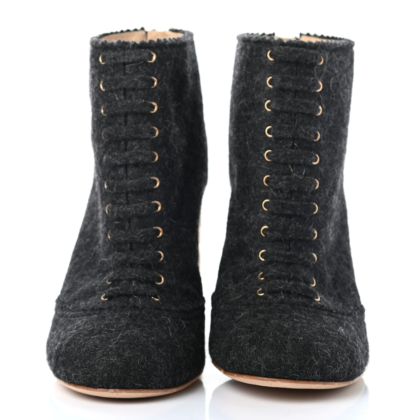 Chine Felt Short Boots 36.5 Black