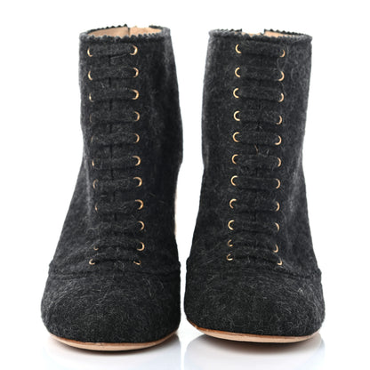 Chanel Chine Felt Short Boots 36.5 Black 2 of 8