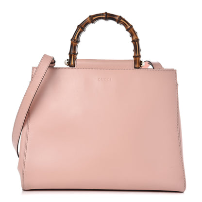 Gucci Nappa Bamboo Medium Nymphaea Top Handle Bag Perfect Pink 1 of 15