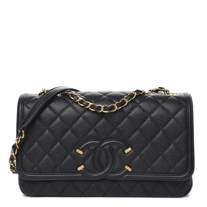 Chanel Caviar Quilted Medium CC Filigree Flap Black 1 of 11
