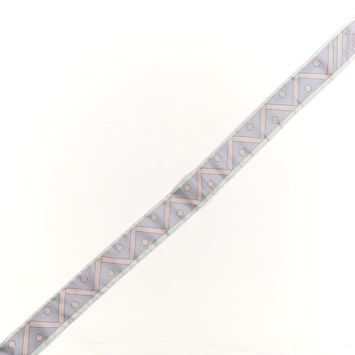 Hermes Silk Balade En Berline Twilly Gris Bleu Beige Rose 3 of 4