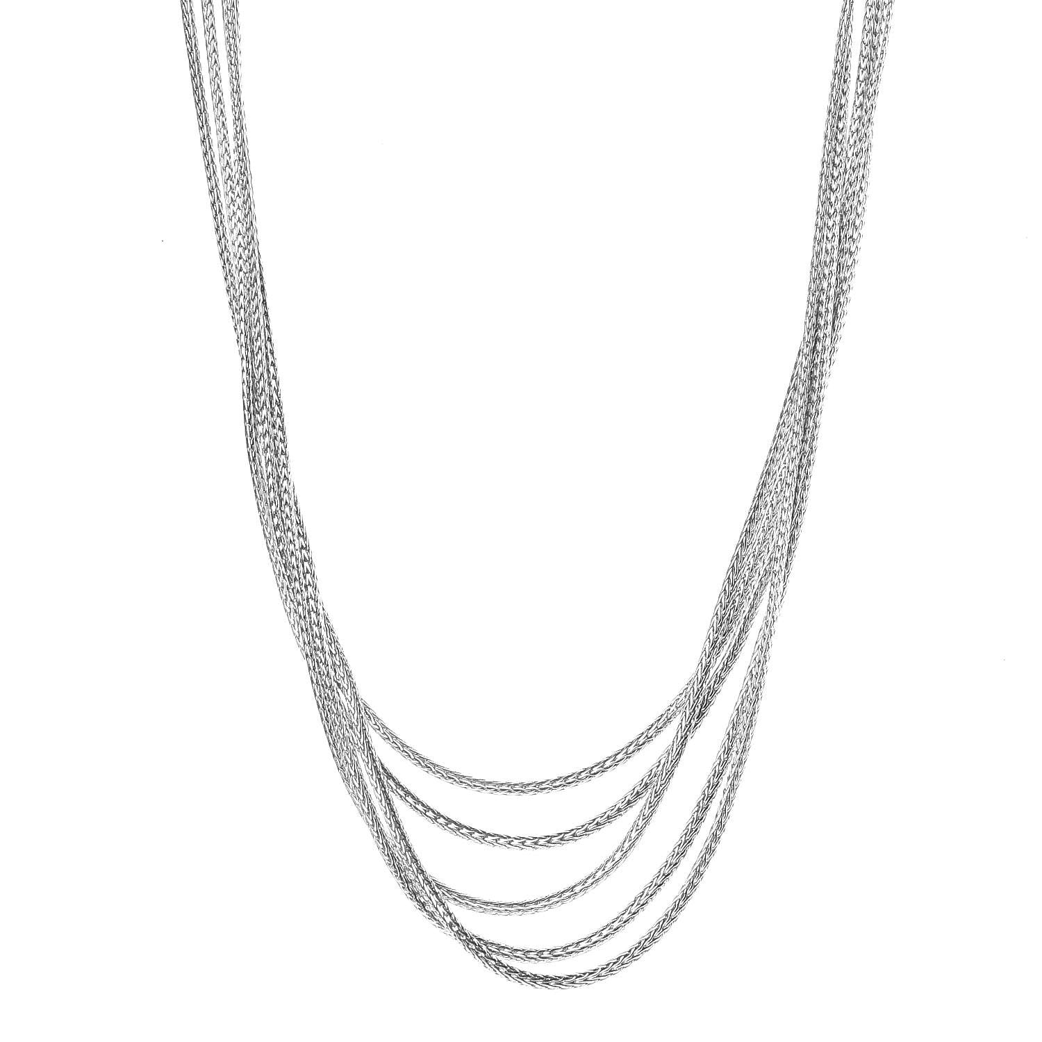 John Hardy Sterling Silver Classic Chain Bib Necklace 1 of 5