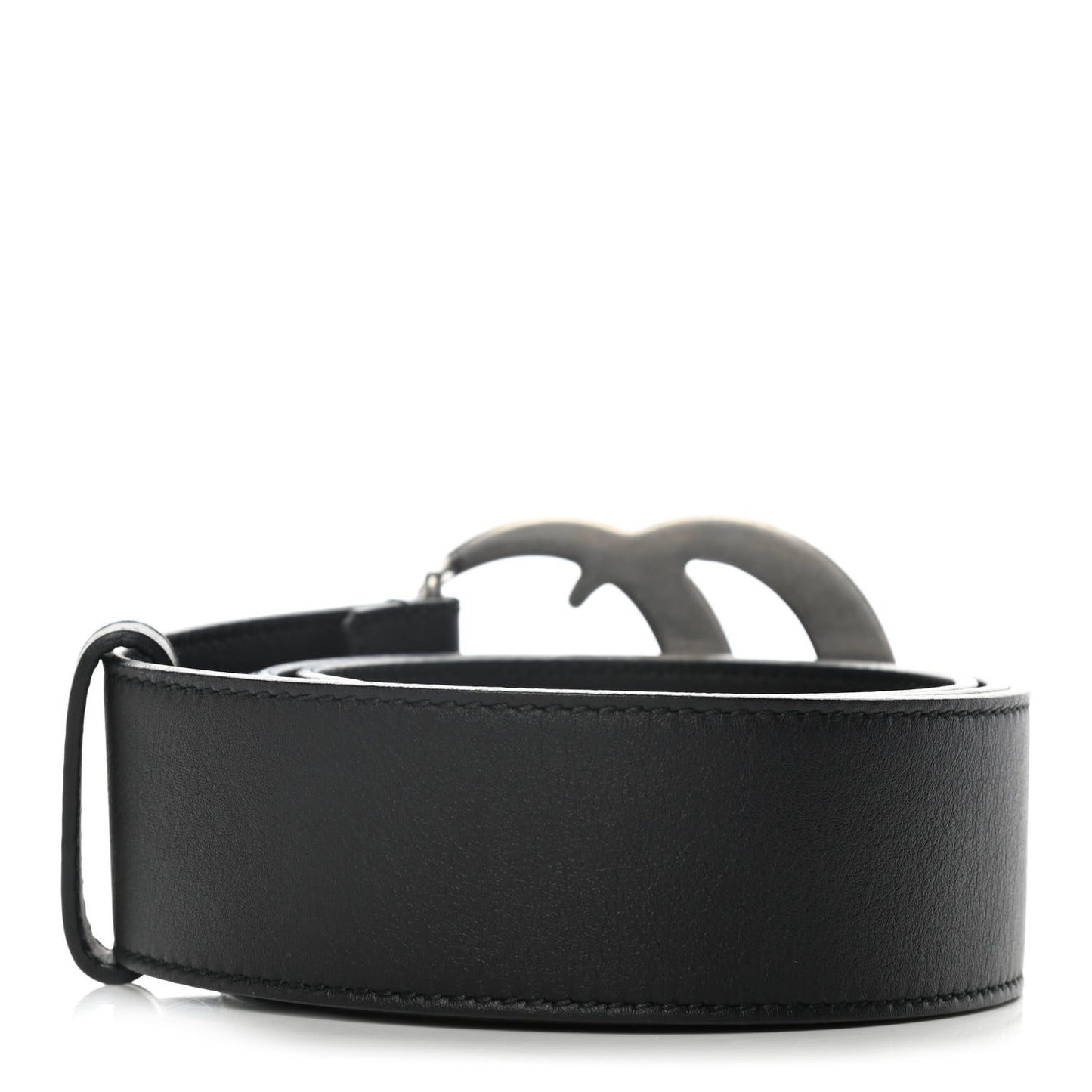 Moon Calfskin Nickel Double G 40mm Belt 90 36 Black