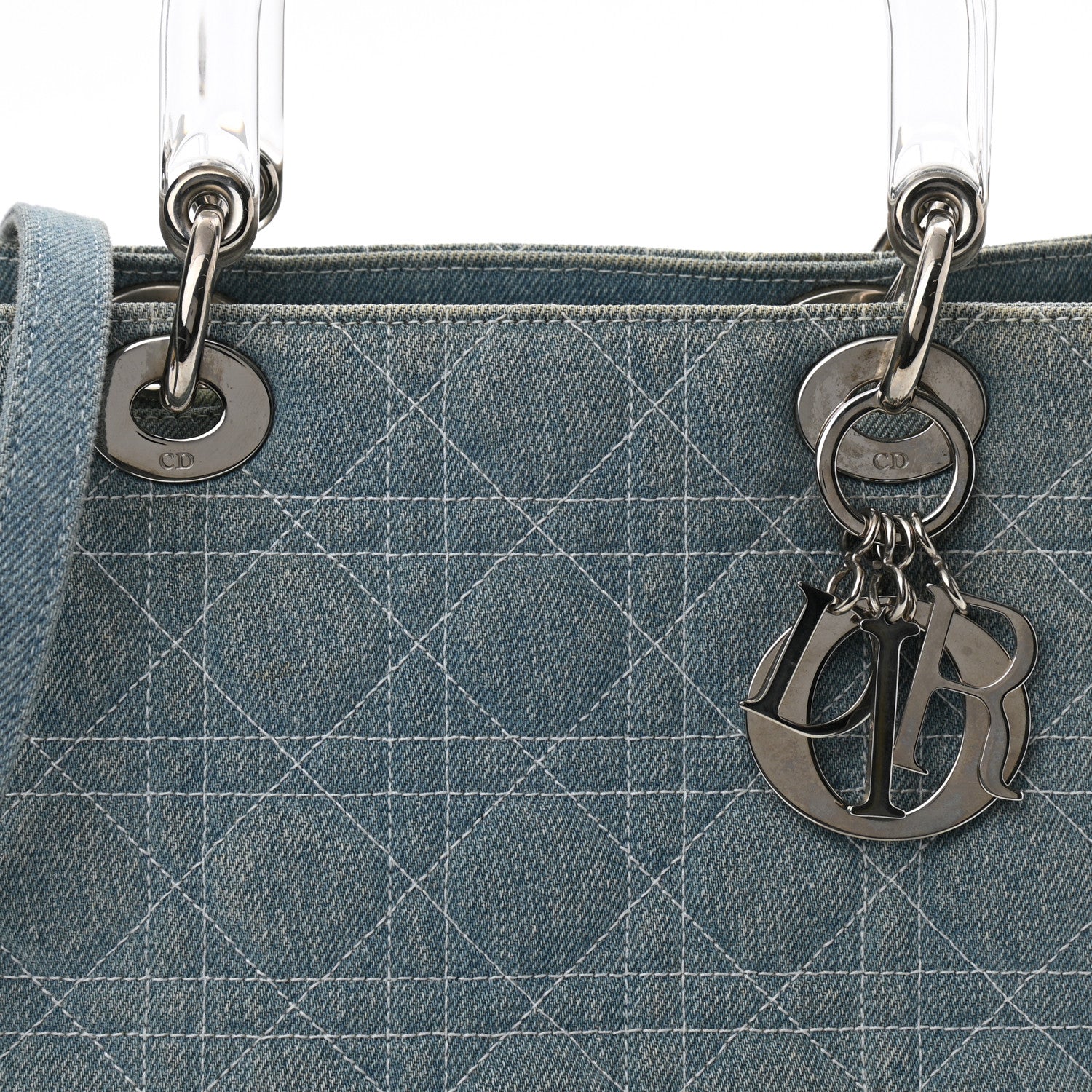 Christian Dior Denim Cannage Medium Lady Dior Light Blue 8 of 10