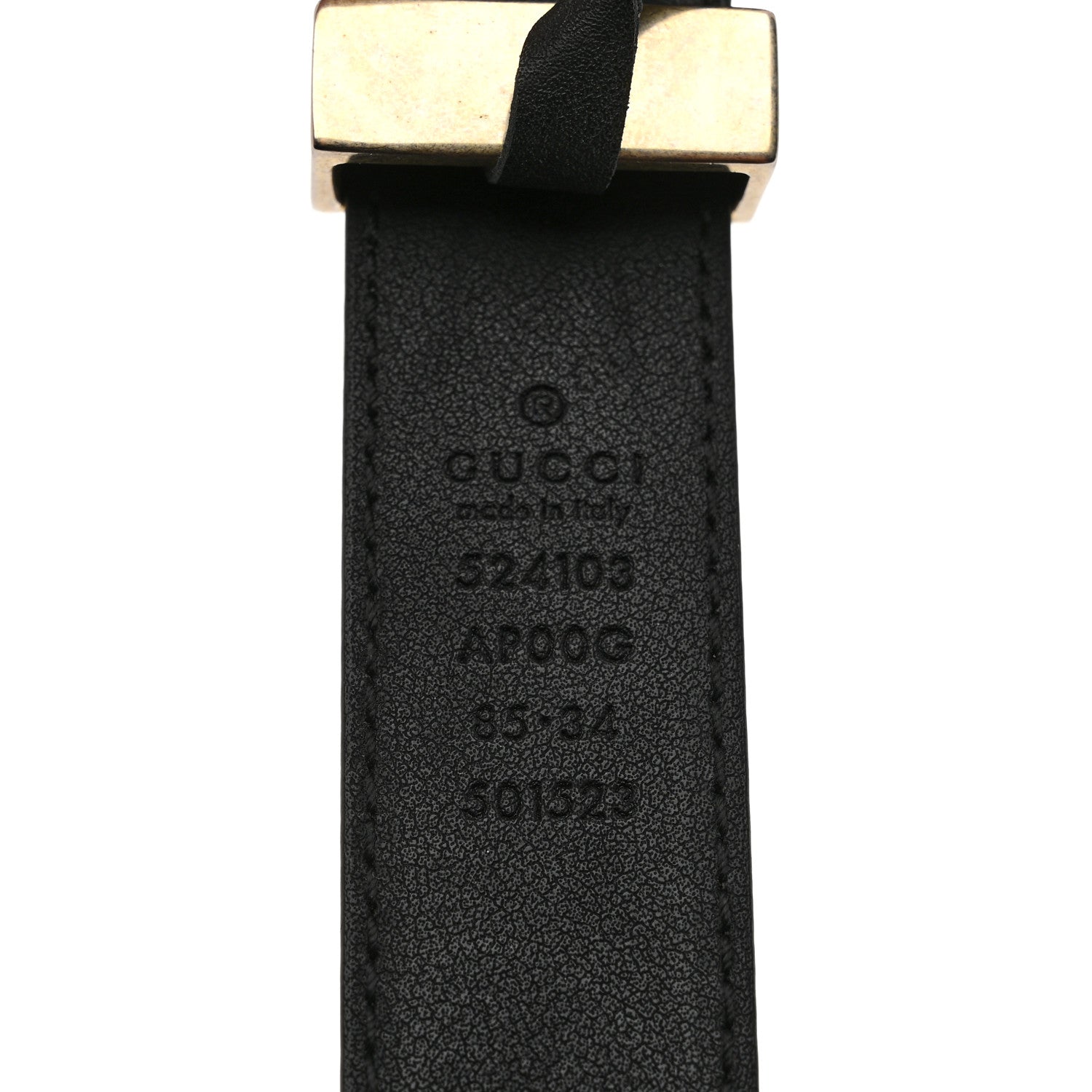 Gucci Moon Calfskin Torchon Double G 25mm Belt 85 34 Black 5 of 5