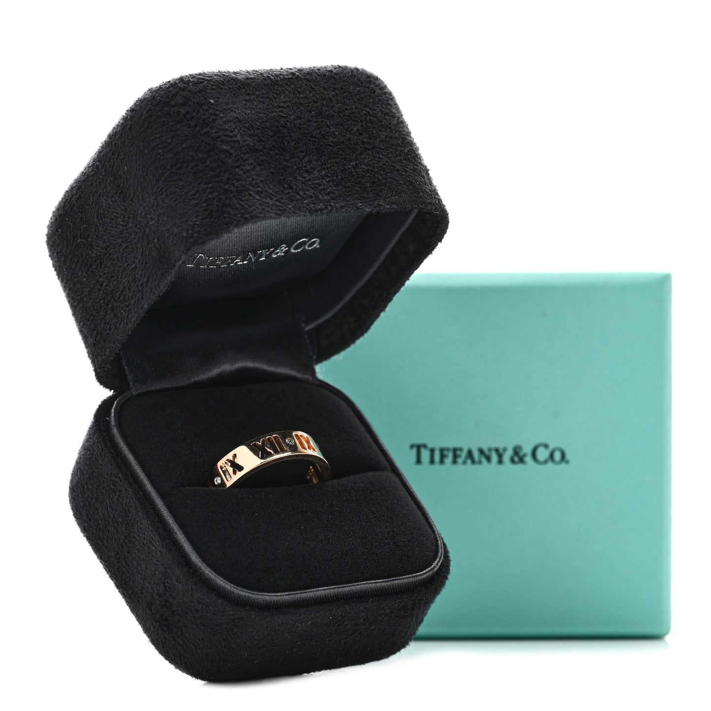 18K Rose Gold Diamond Wide Atlas Pierced Ring 54 6.75