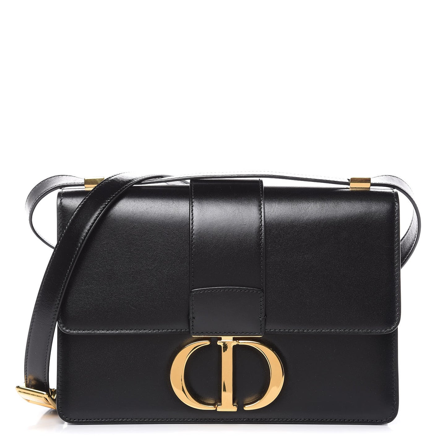 Smooth Calfskin 30 Montaigne Flap Bag Black