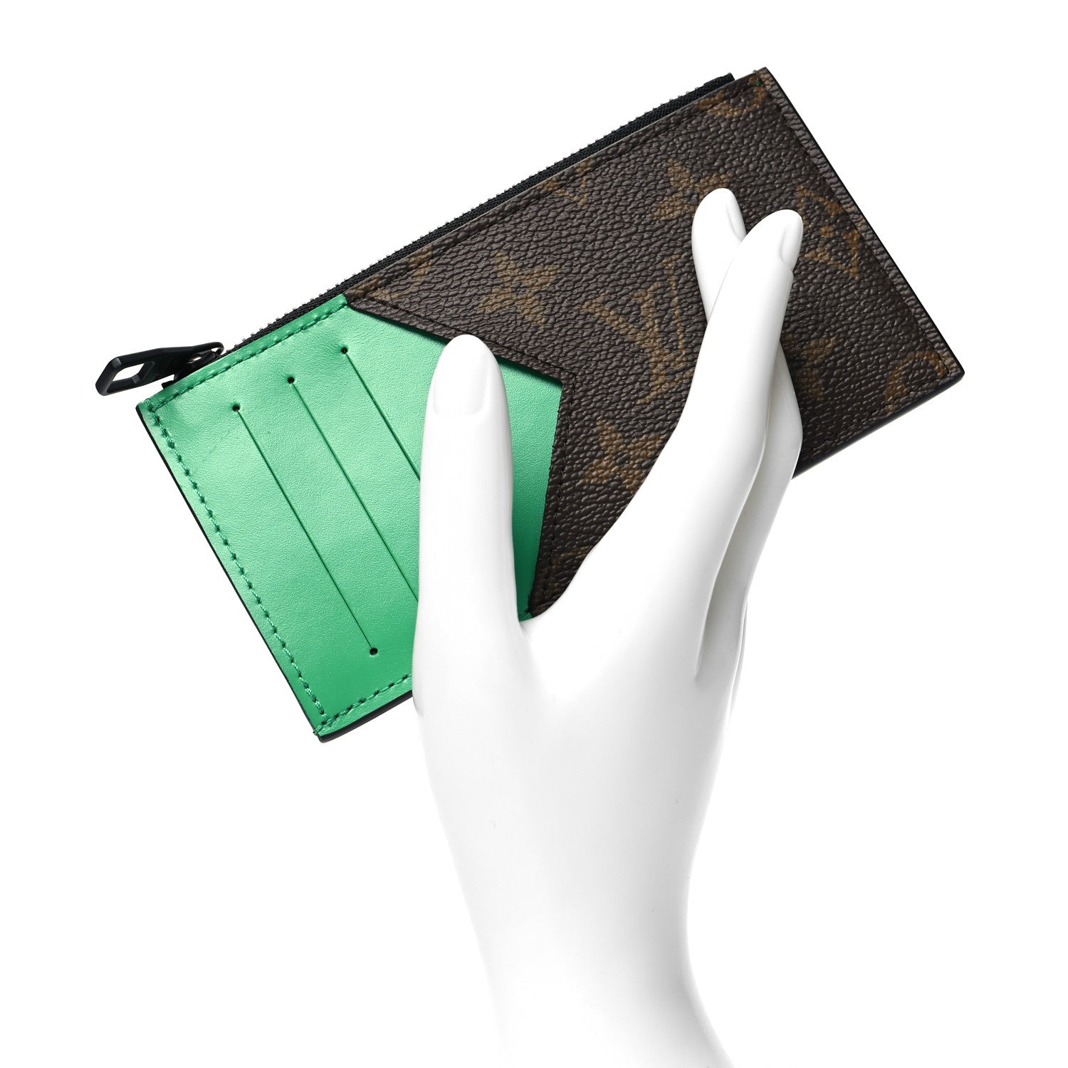 Louis Vuitton Monogram Taiga Coin Card Holder Green 2 of 9