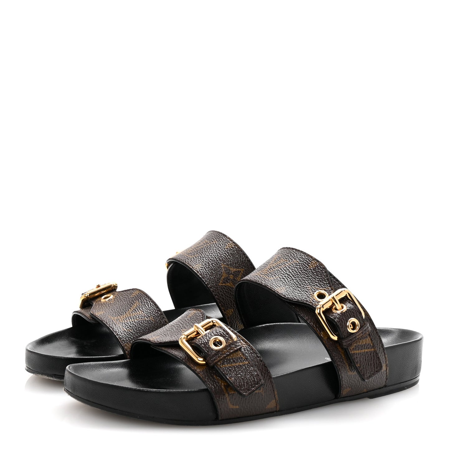 Monogram Bom Dia Mule Sandals 36.5 Black