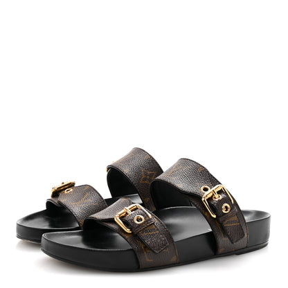 Louis Vuitton Monogram Bom Dia Mule Sandals 36.5 Black 4 of 10