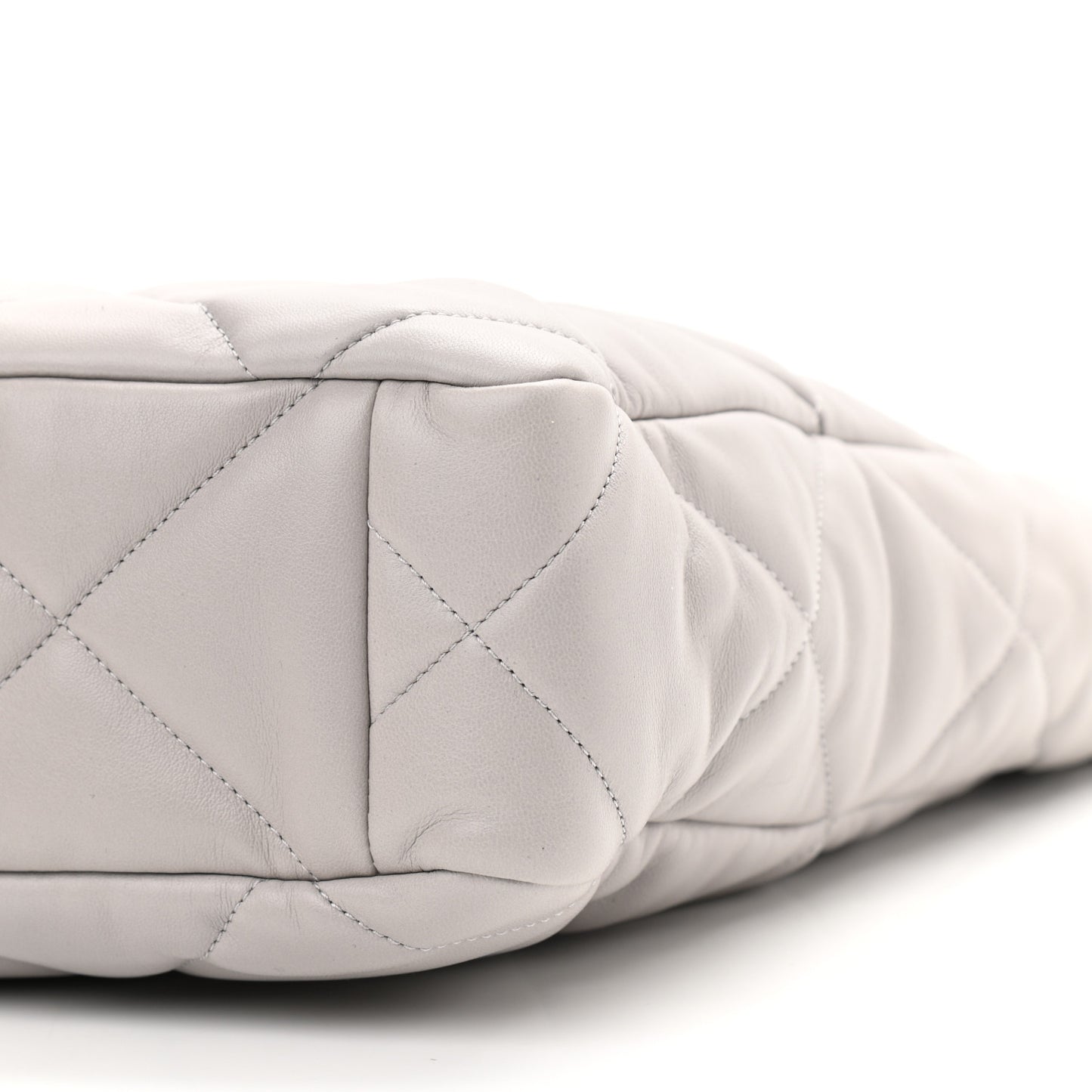 Lambskin Quilted Chanel 19 Shopping Bag Grey