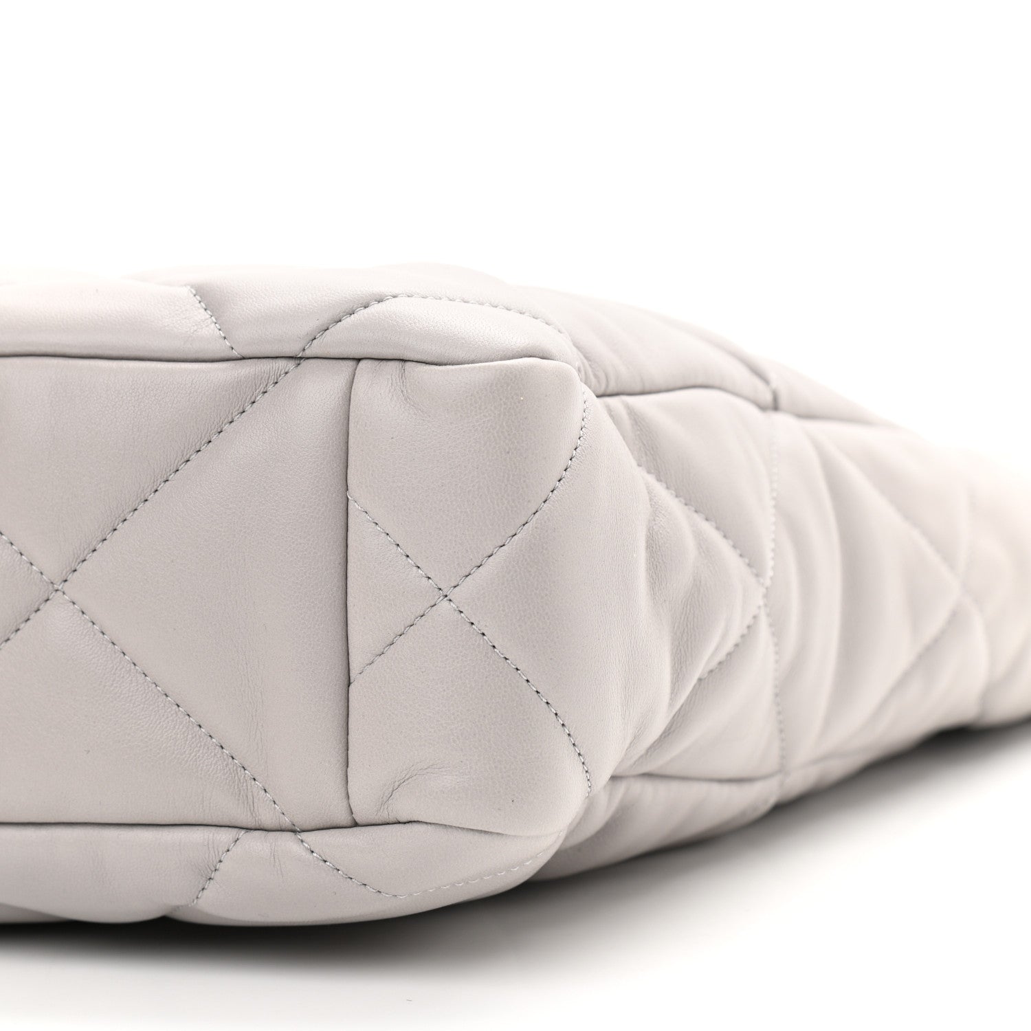 Chanel Lambskin Quilted Chanel 19 Shopping Bag Grey 9 of 9