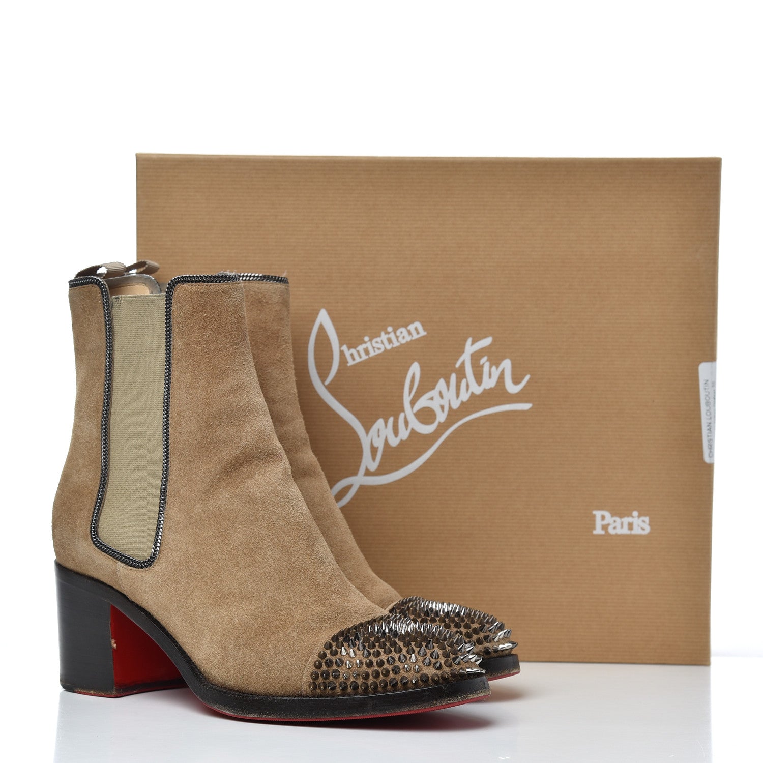 Christian Louboutin Veau Velours Otaboo 70 Chelsea Boots 39 Camel 25 of 25