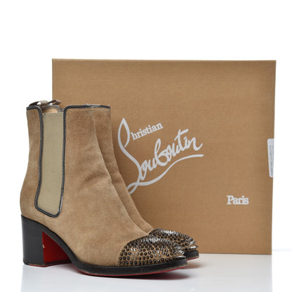 Christian Louboutin Veau Velours Otaboo 70 Chelsea Boots 39 Camel 25 of 25