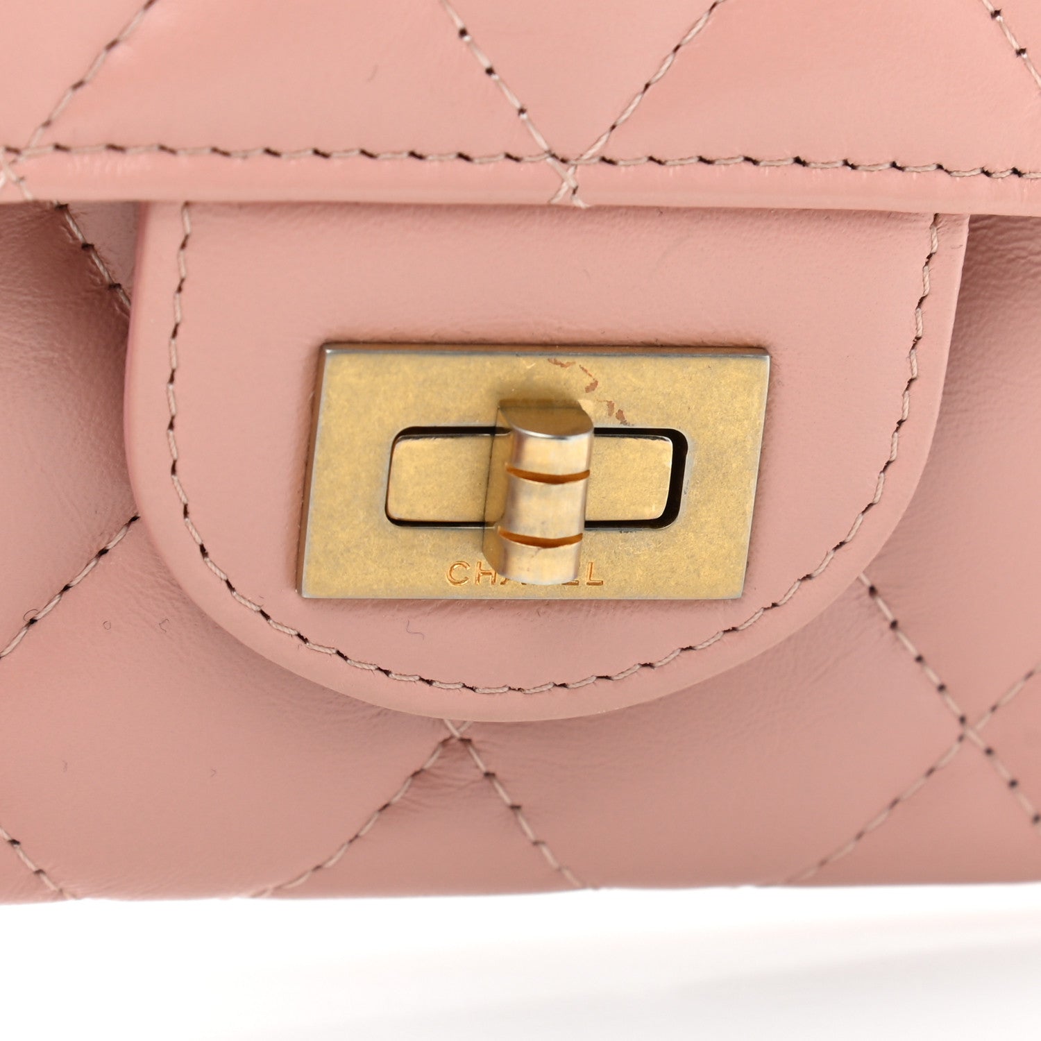 Chanel Aged Calfskin Quilted Reissue Large Gusset Flap Wallet Pink 9 of 9