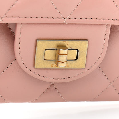 Chanel Aged Calfskin Quilted Reissue Large Gusset Flap Wallet Pink 9 of 9