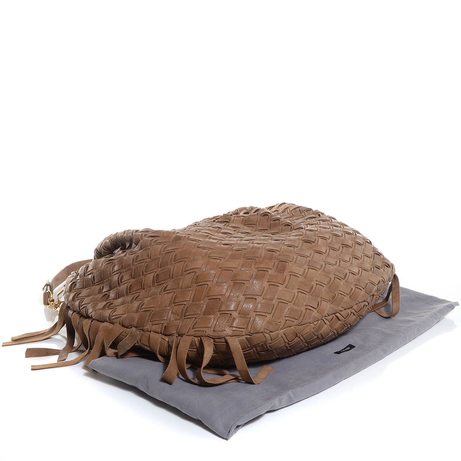 Miu Miu Woven Leather Fringe Hobo 5 of 10