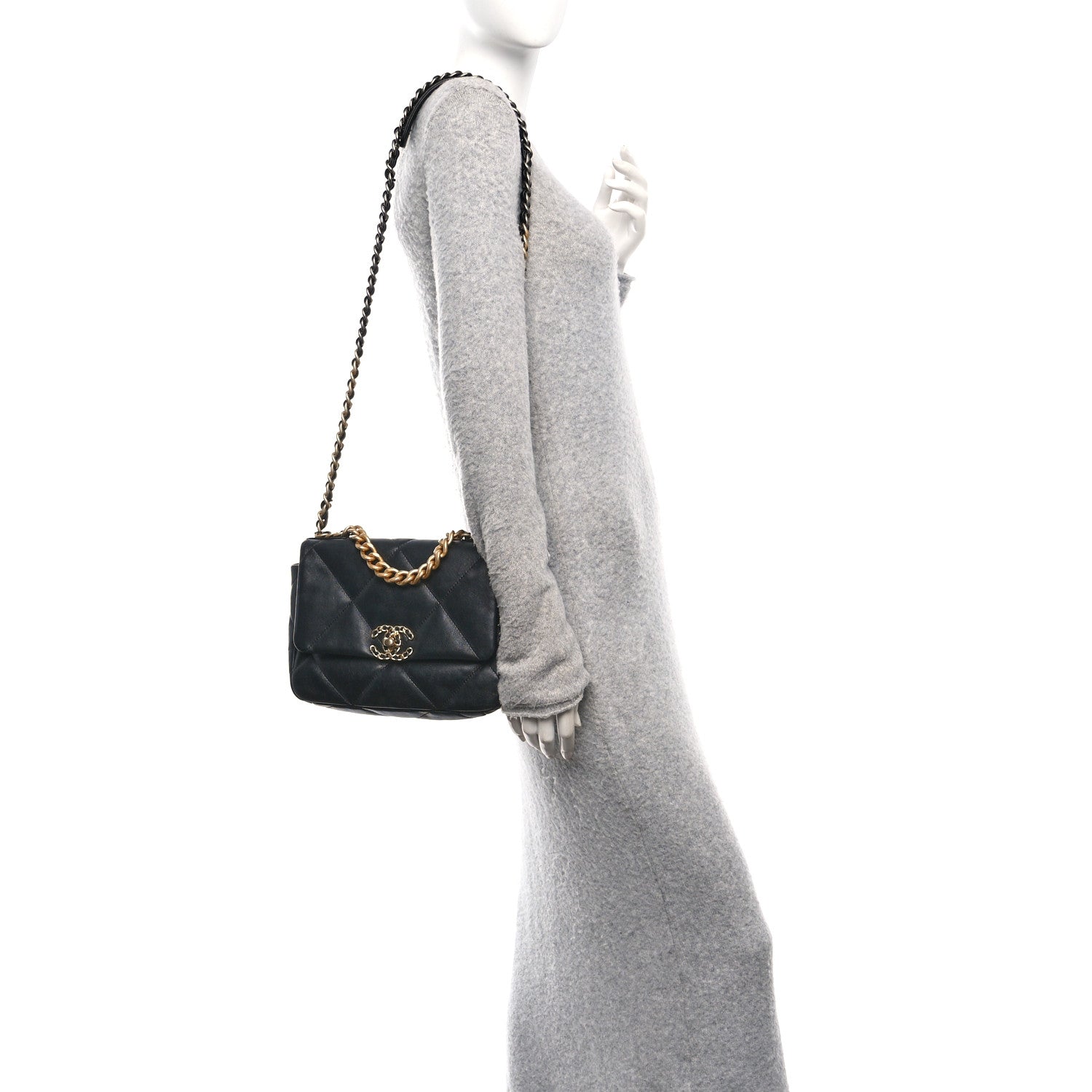 Chanel Lambskin Quilted Medium Chanel 19 Flap Black 2 of 11