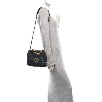 Chanel Lambskin Quilted Medium Chanel 19 Flap Black 2 of 11