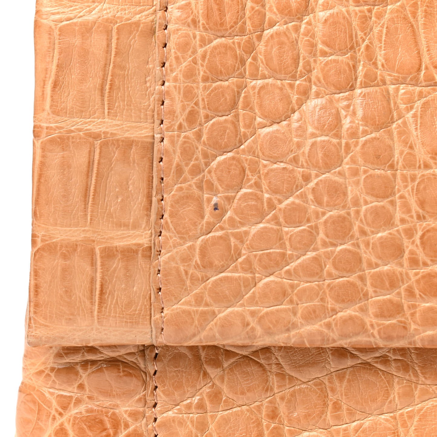 Crocodile Foldover Clutch Beige