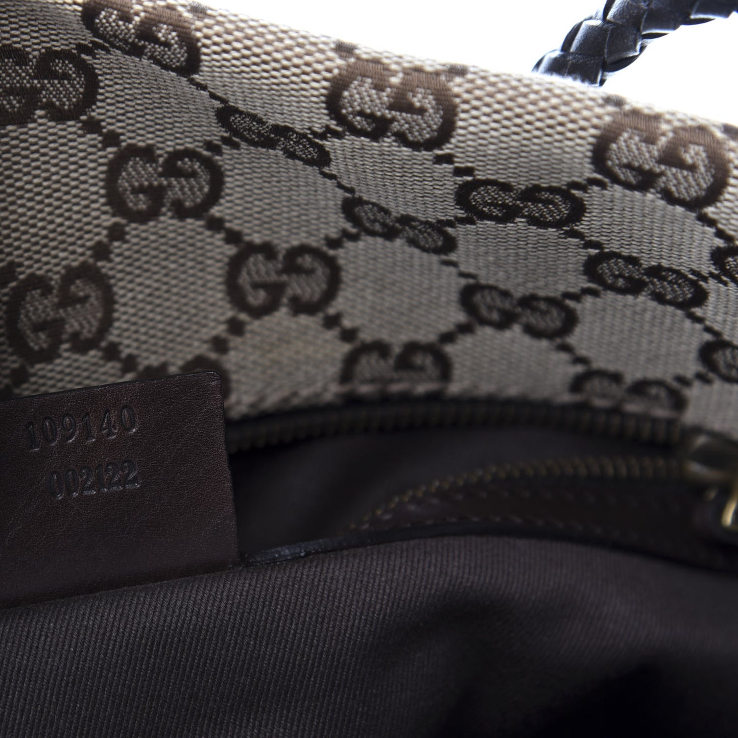 Monogram Woven Shoulder Bag Brown