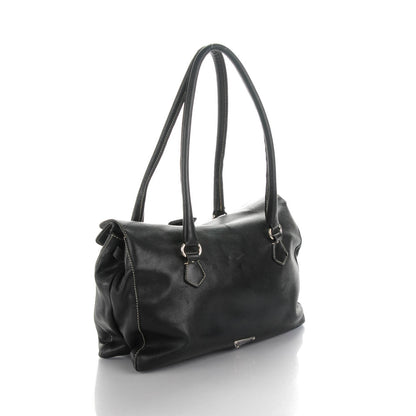 Prada Vitello Easy A Foldover Pushlock Satchel Black 3 of 19