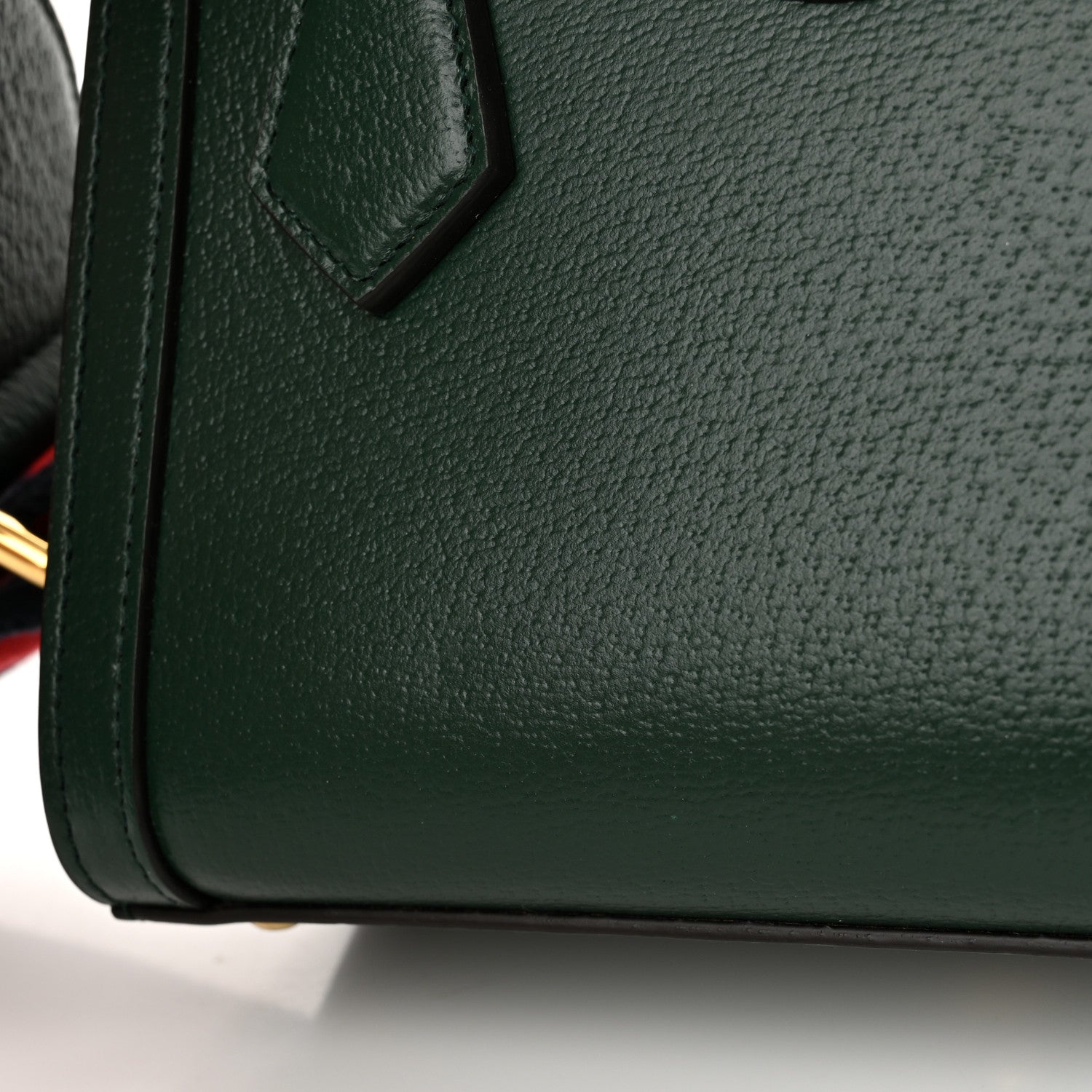 Gucci Textured Dollar Calfskin Mini Diana Tote Bag Vintage Green Pink 14 of 17