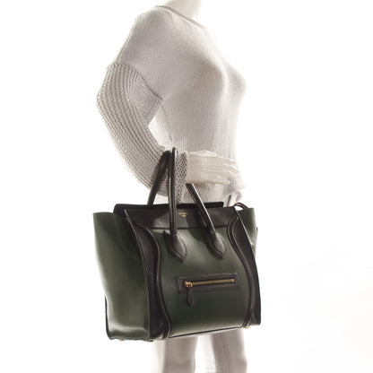 Celine Smooth Calfskin Mini Tri-Color Luggage Forest 2 of 8