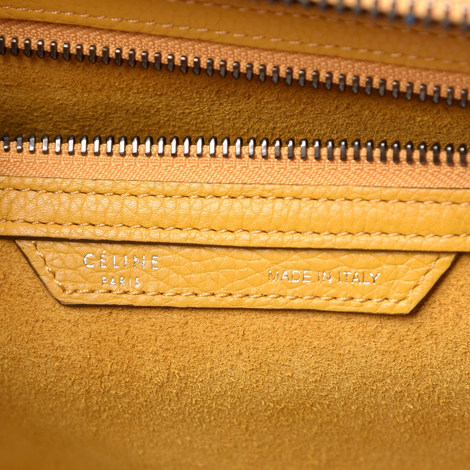 Celine Drummed Calfskin Mini Luggage Ocre 6 of 23