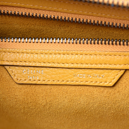 Celine Drummed Calfskin Mini Luggage Ocre 6 of 23