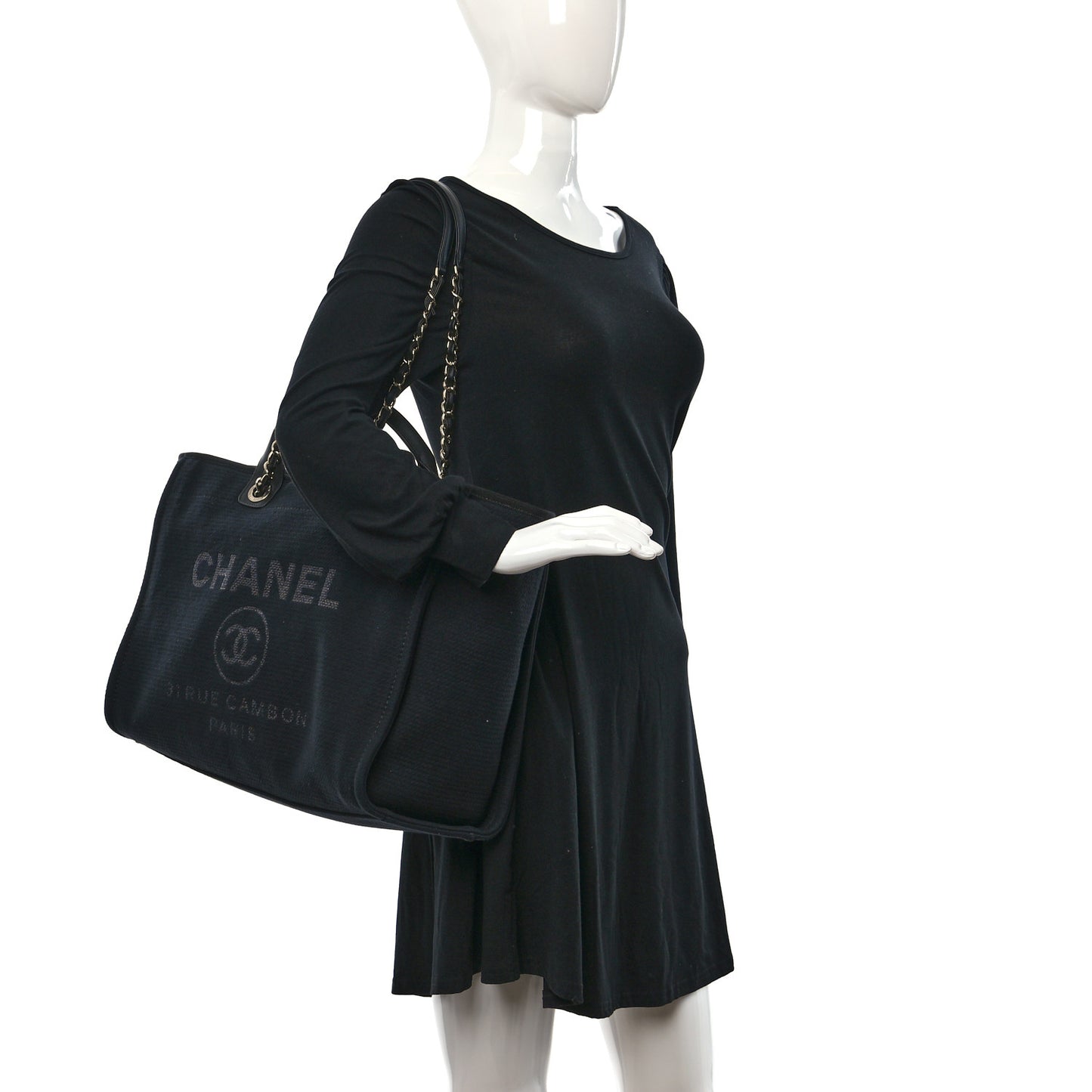 Mixed Fibers Large Deauville Tote Black