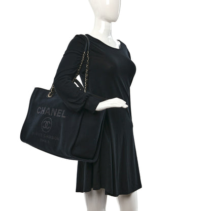 Chanel Mixed Fibers Large Deauville Tote Black 2 of 10