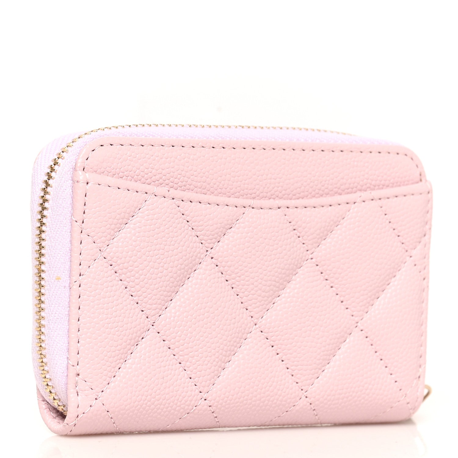 Chanel Caviar Quilted Zip Coin Purse Light Pink 3 of 8