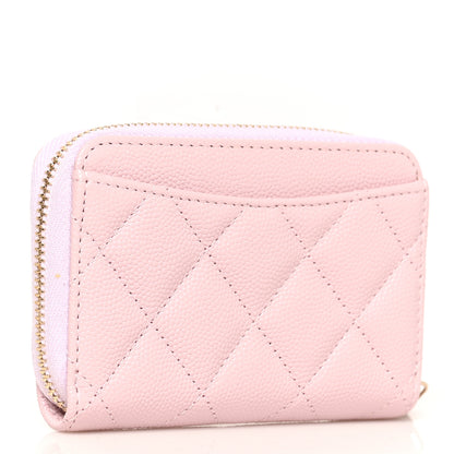 Chanel Caviar Quilted Zip Coin Purse Light Pink 3 of 8